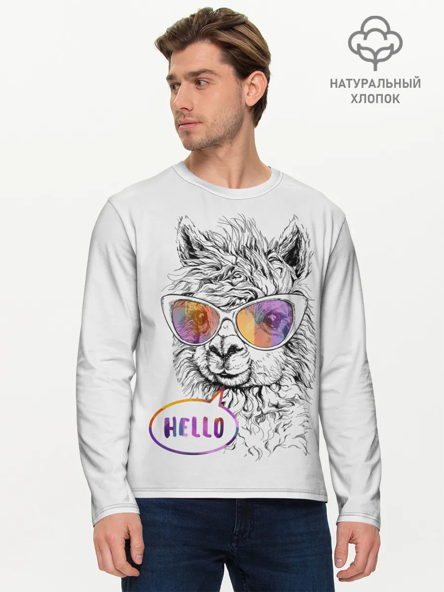Мужской лонгслив базовый / Лама
