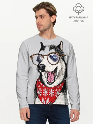 Мужской лонгслив базовый / Хаски