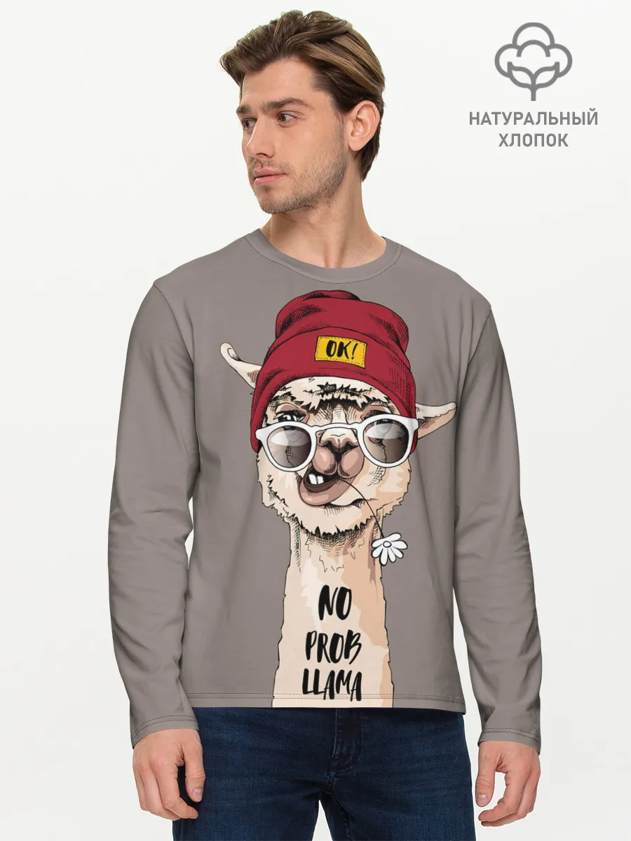 Мужской лонгслив базовый / llama