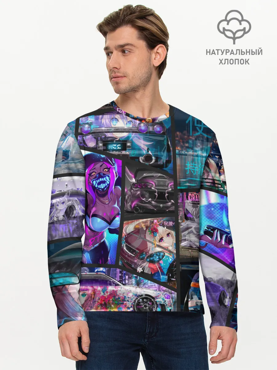 Мужской лонгслив базовый / JDM Anime