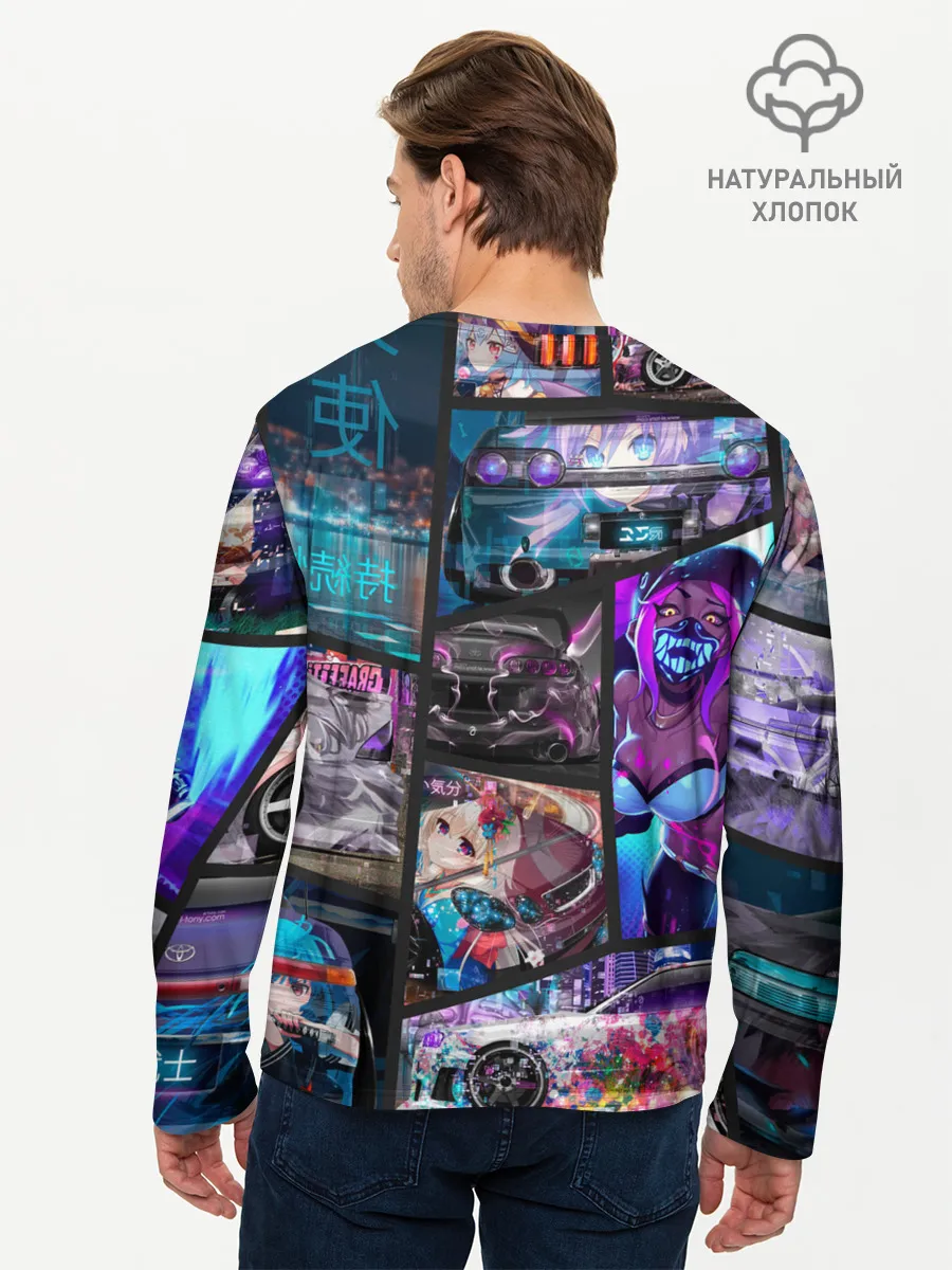 Мужской лонгслив базовый / JDM Anime