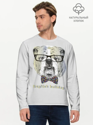 Мужской лонгслив базовый / Английский бульдог