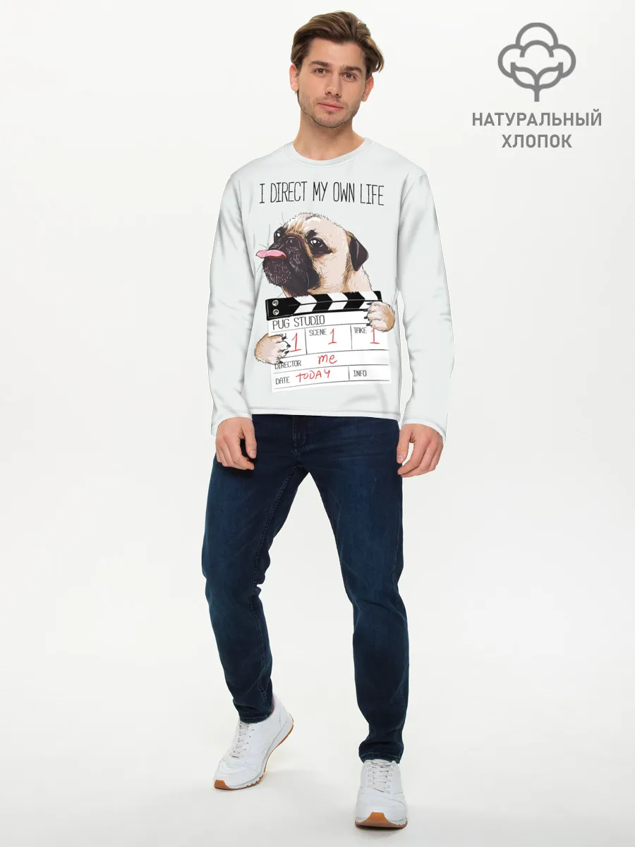 Мужской лонгслив базовый / I direct my own life