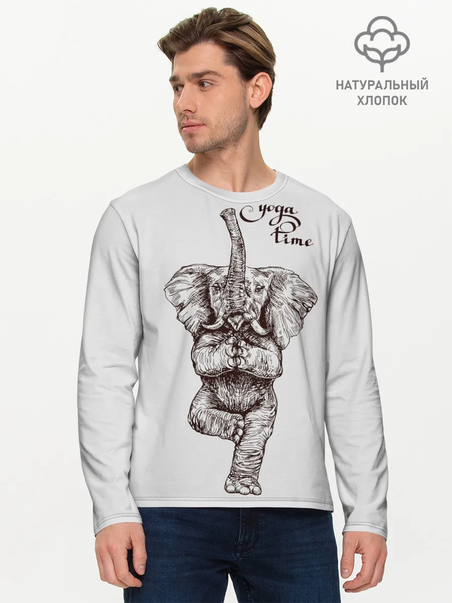 Мужской лонгслив базовый / Yoga time