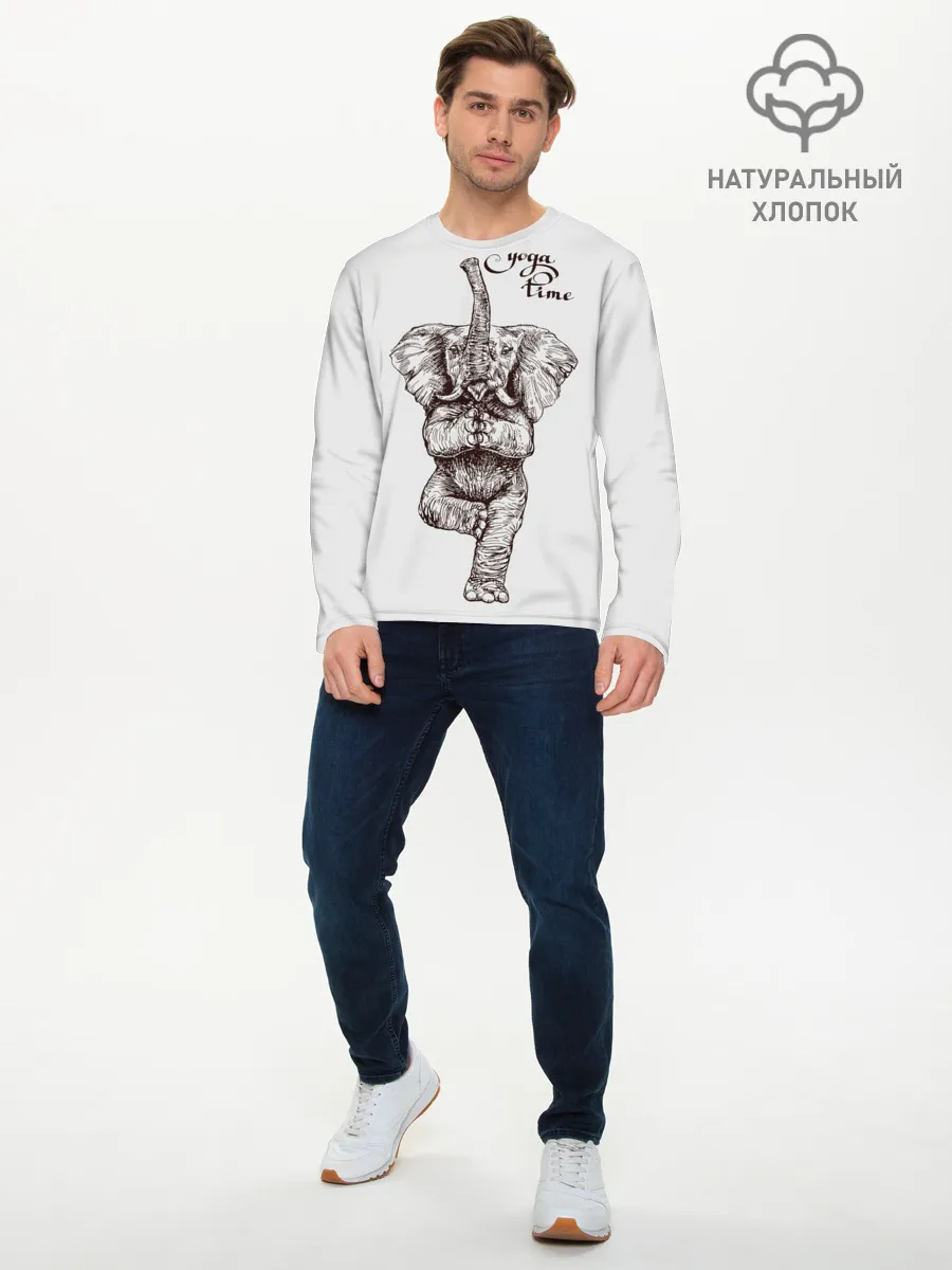 Мужской лонгслив базовый / Yoga time