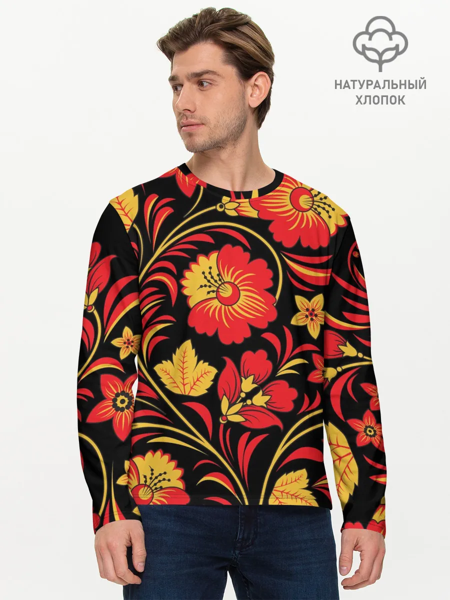 Мужской лонгслив базовый / Хохлома