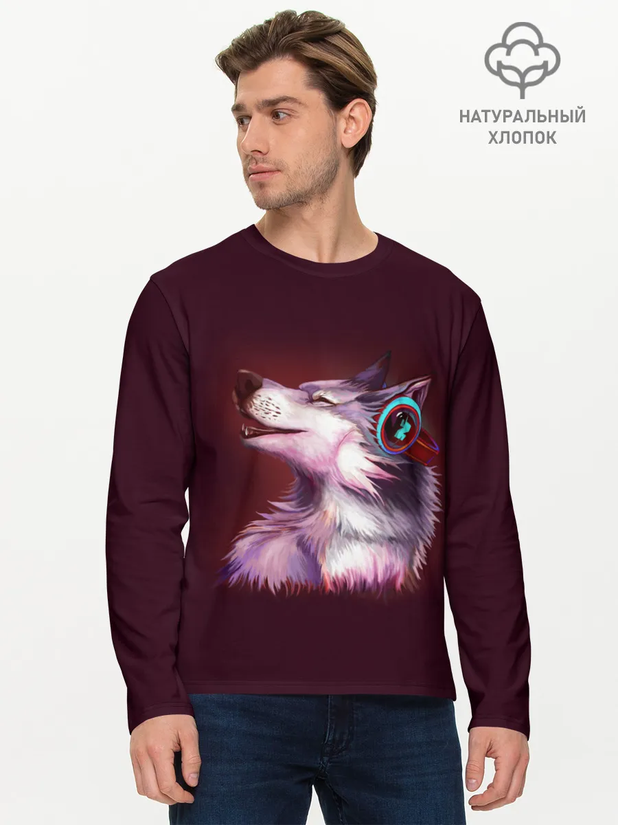 Мужской лонгслив базовый / Волк