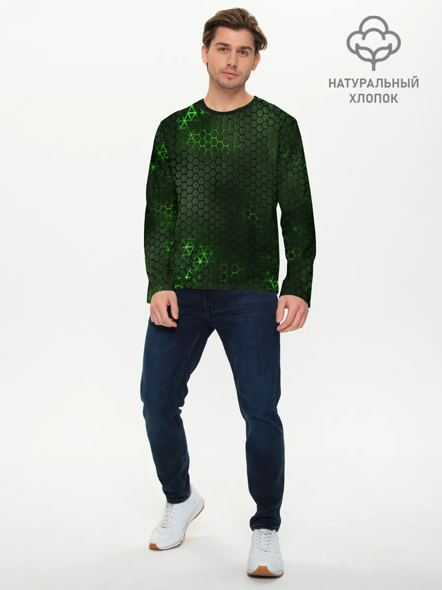 Мужской лонгслив базовый / ЗЕЛЕНАЯ БРОНЯ / GREEN STEEL