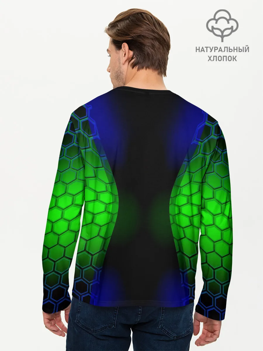 Мужской лонгслив базовый / Паук на ночной охоте