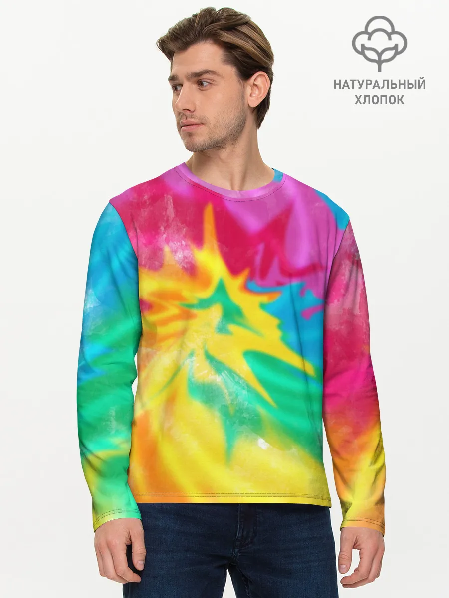 Мужской лонгслив базовый / Tie-Dye
