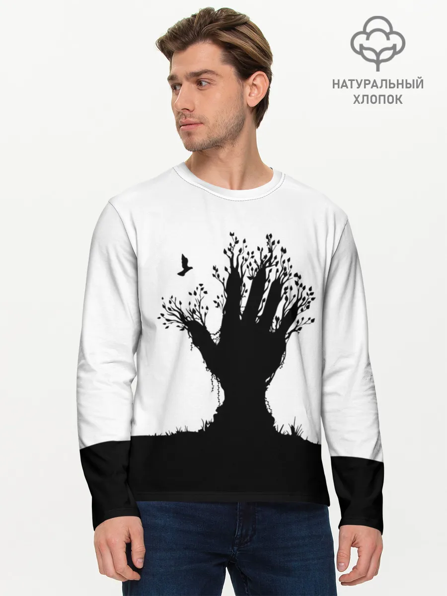 Мужской лонгслив базовый / Дерево