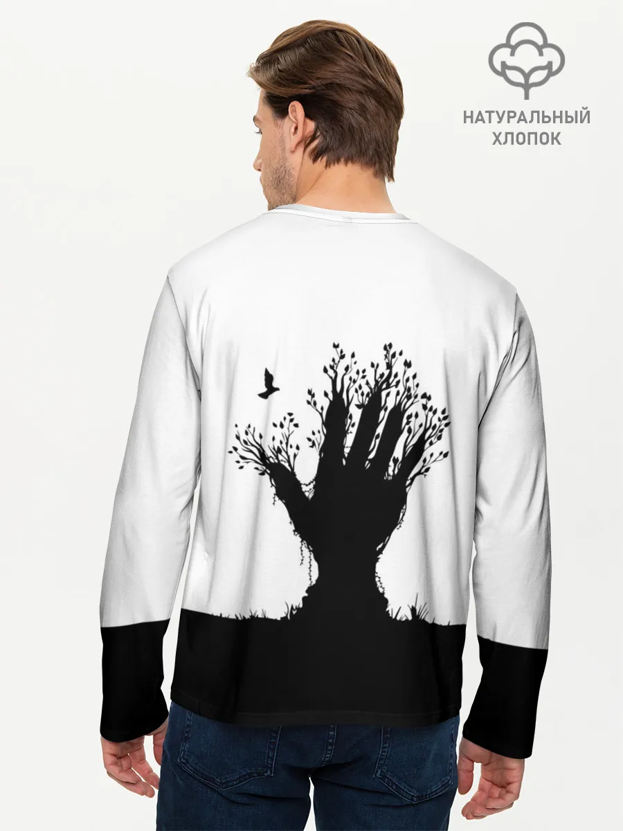 Мужской лонгслив базовый / Дерево