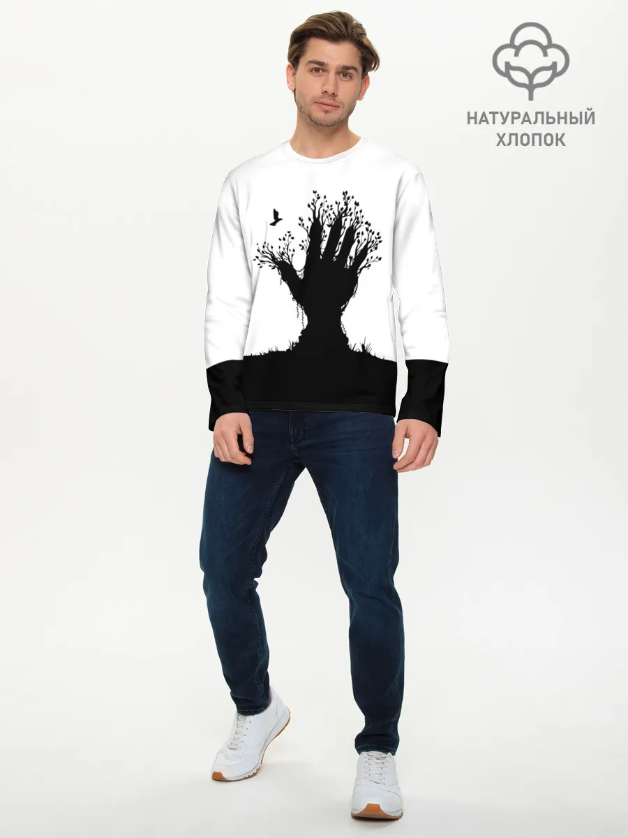 Мужской лонгслив базовый / Дерево