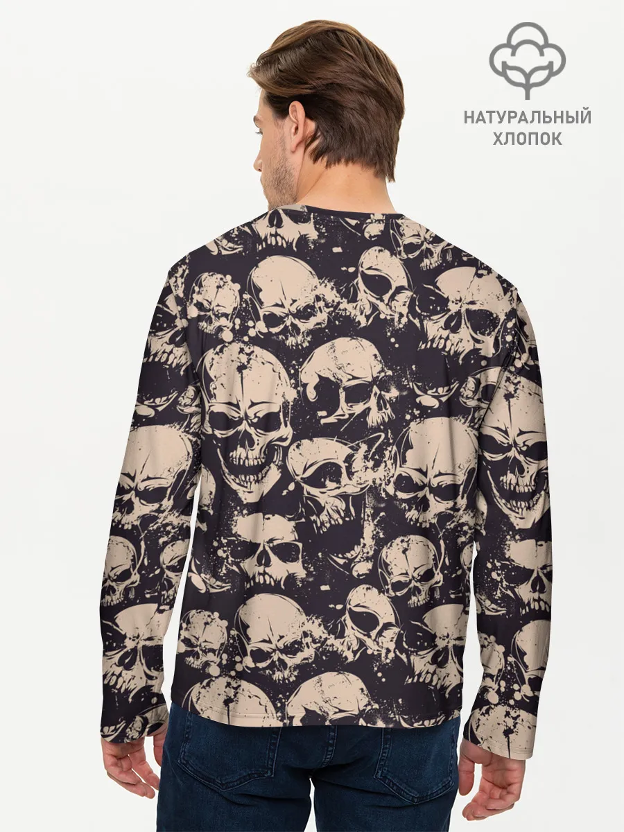 Мужской лонгслив базовый / Черепа