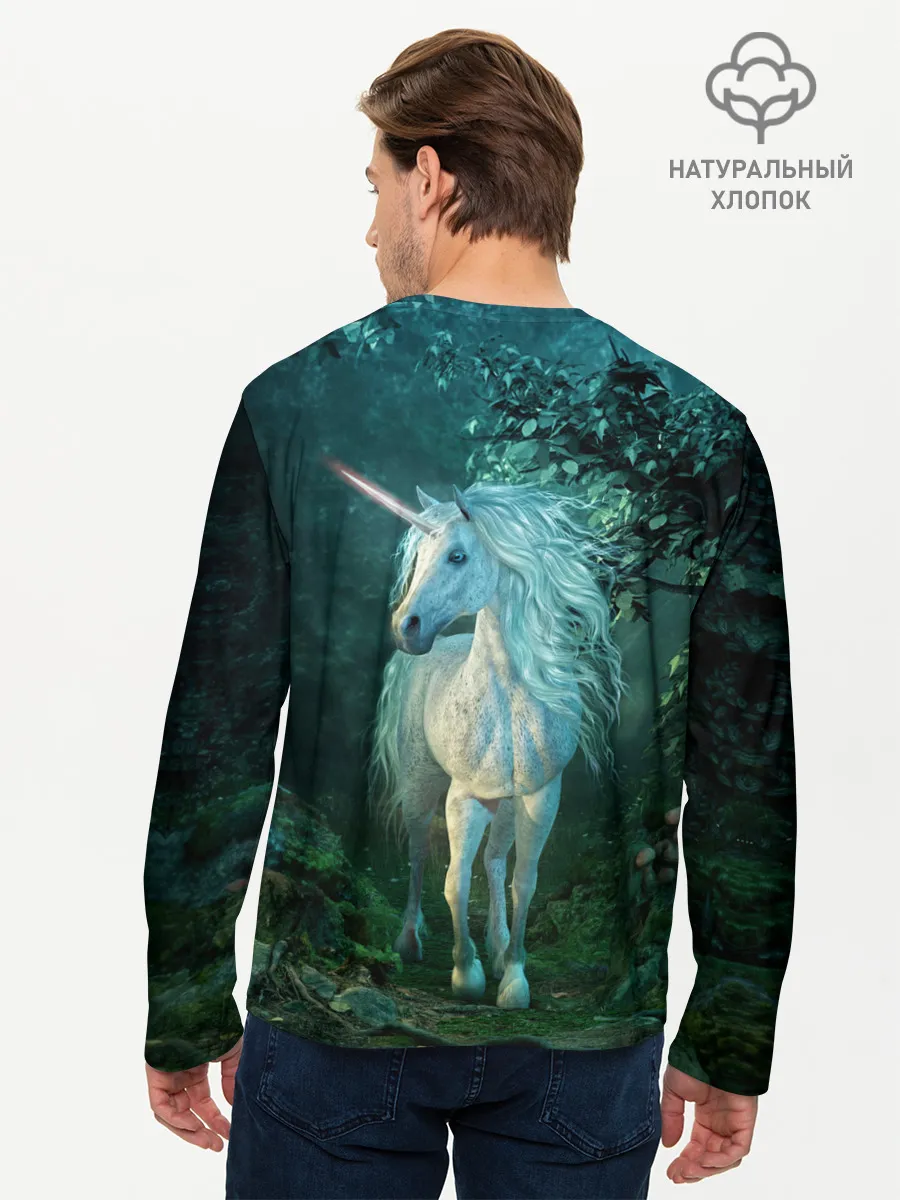 Мужской лонгслив базовый / Единорог