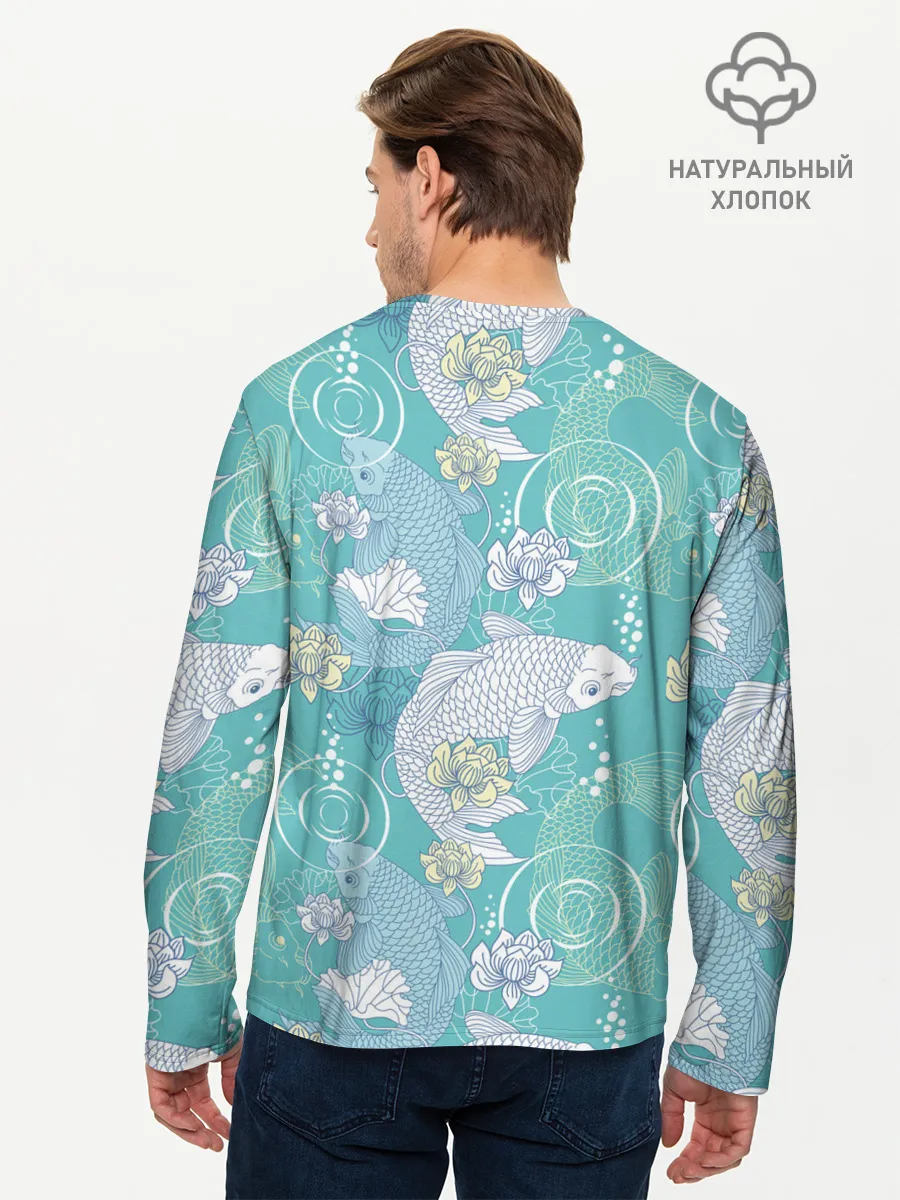 Мужской лонгслив базовый / Карпы Кои
