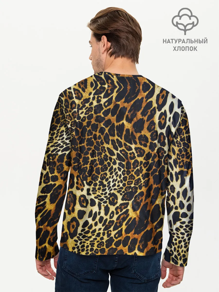 Мужской лонгслив базовый / Шкура леопарда
