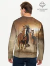 Мужской лонгслив базовый / Бегущие лошади
