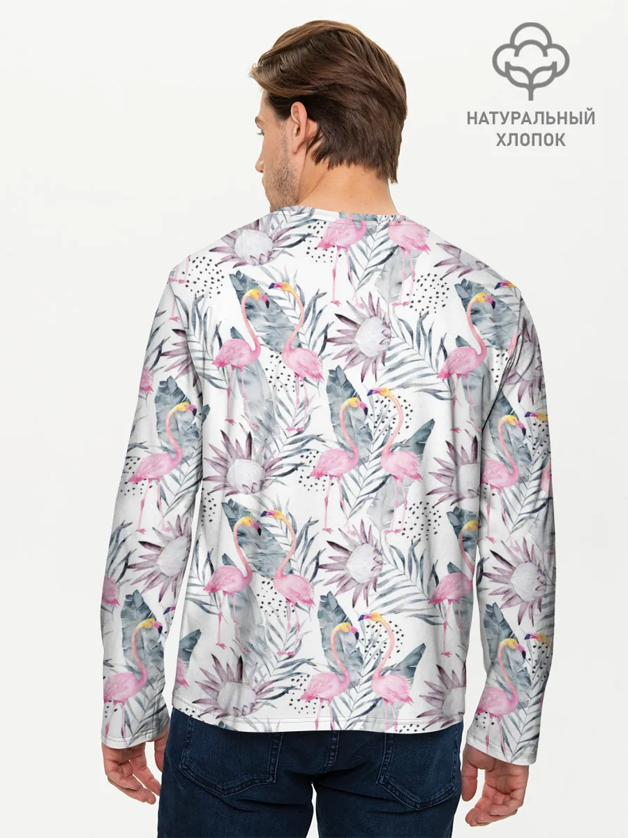 Мужской лонгслив базовый / Фламинго