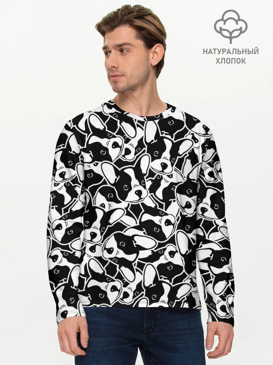 Мужской лонгслив базовый / Забавные собаки