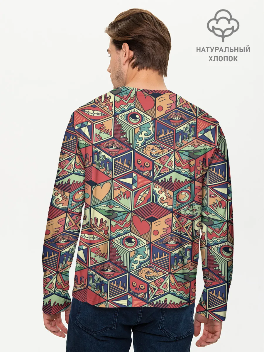 Мужской лонгслив базовый / Психоделика