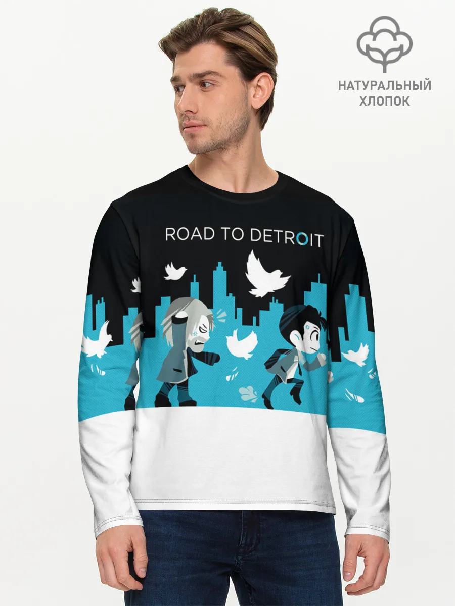 Мужской лонгслив базовый / ROAD TO DETROIT