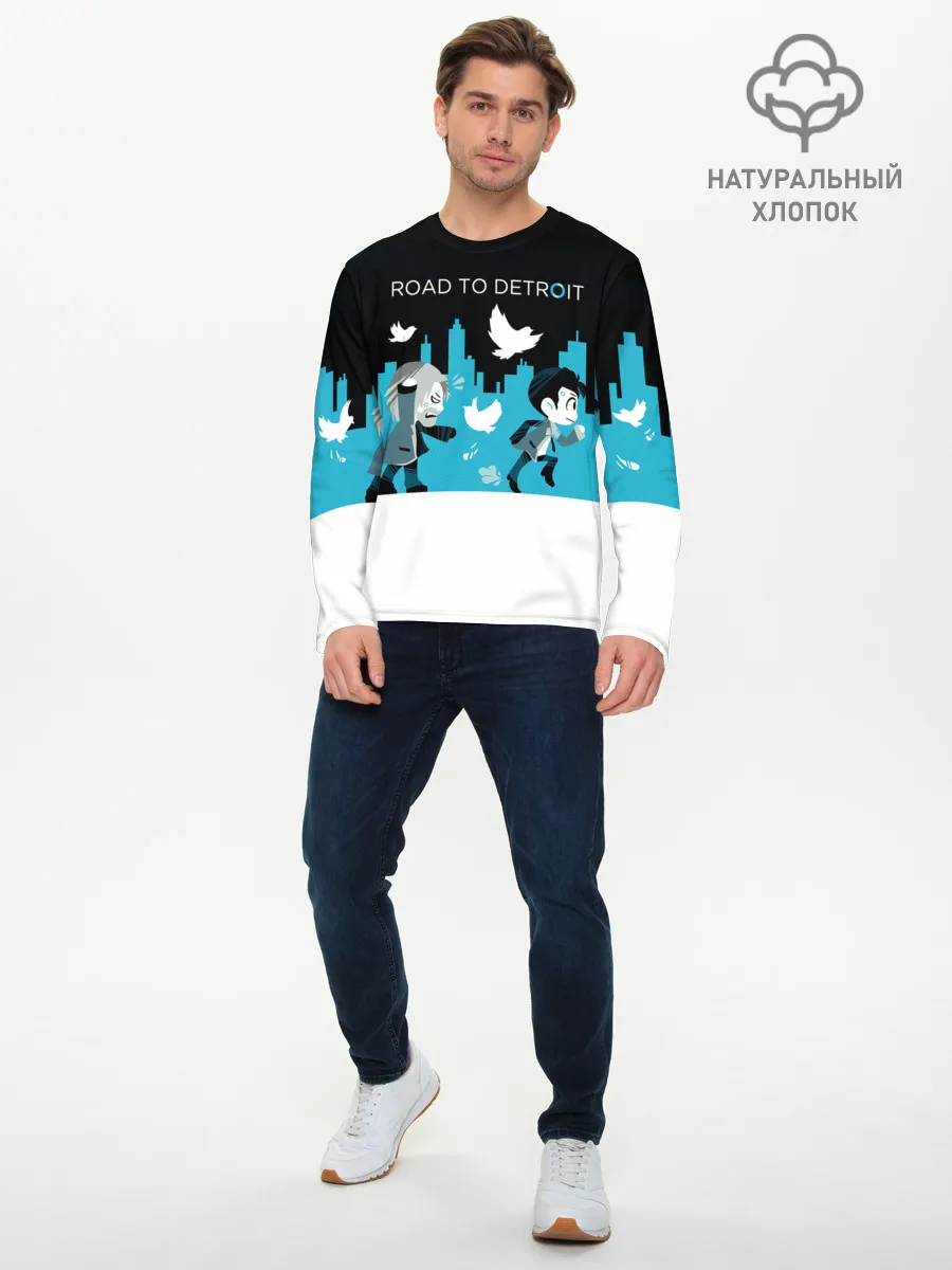 Мужской лонгслив базовый / ROAD TO DETROIT