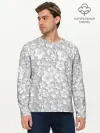 Мужской лонгслив базовый / Белые цветы