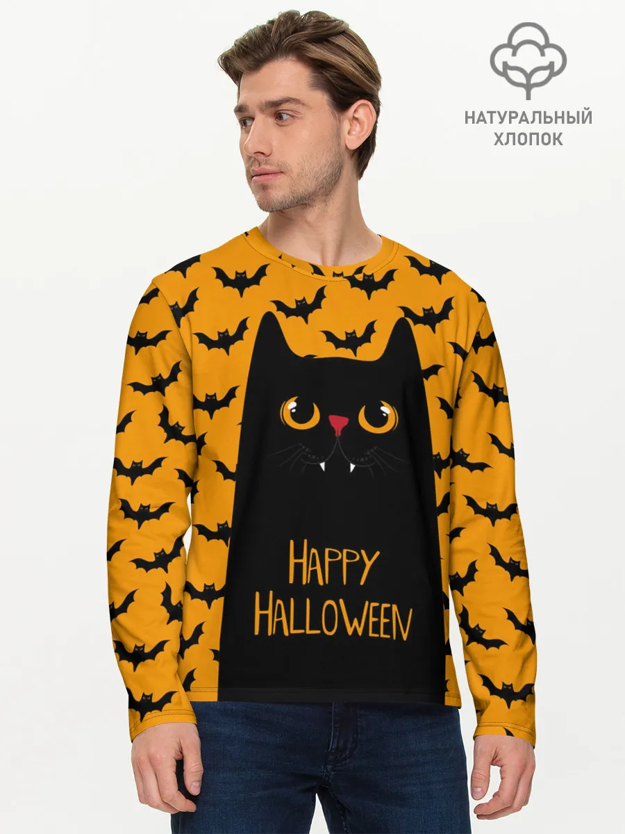 Мужской лонгслив базовый / Happy Halloween