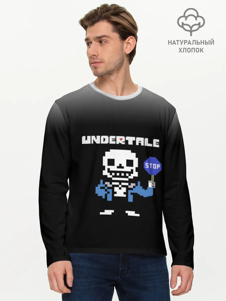 Мужской лонгслив базовый / Undertale STOP.
