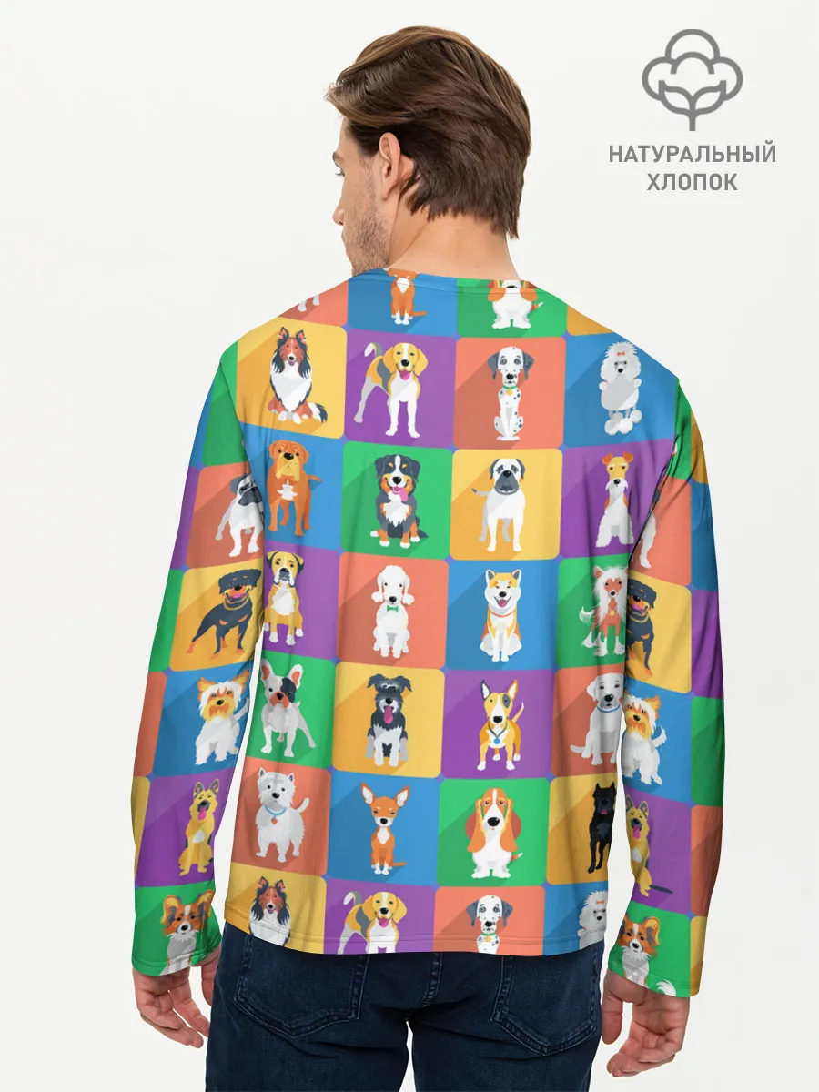 Мужской лонгслив базовый / Забавные собаки