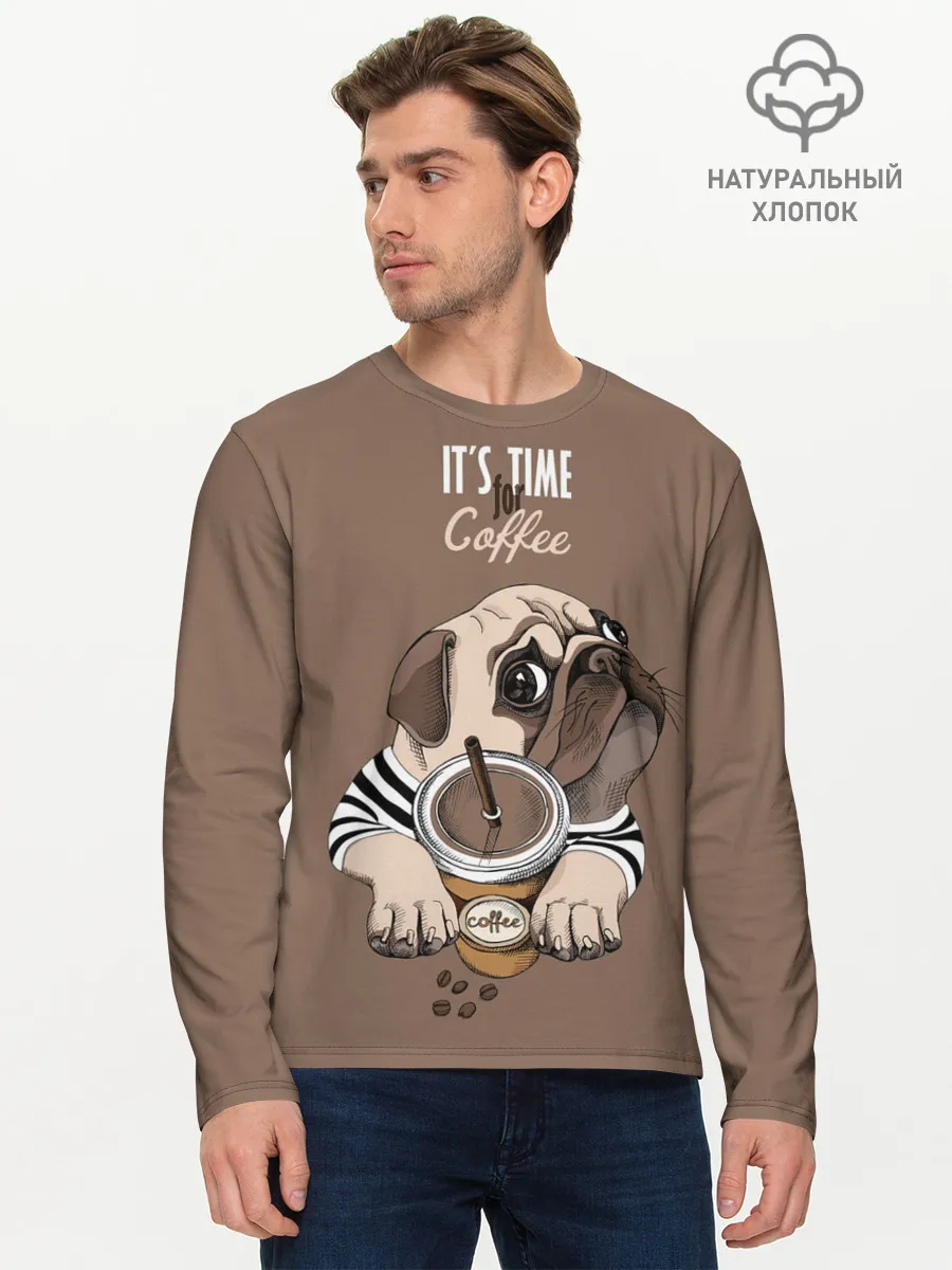 Мужской лонгслив базовый / Its time for coffee