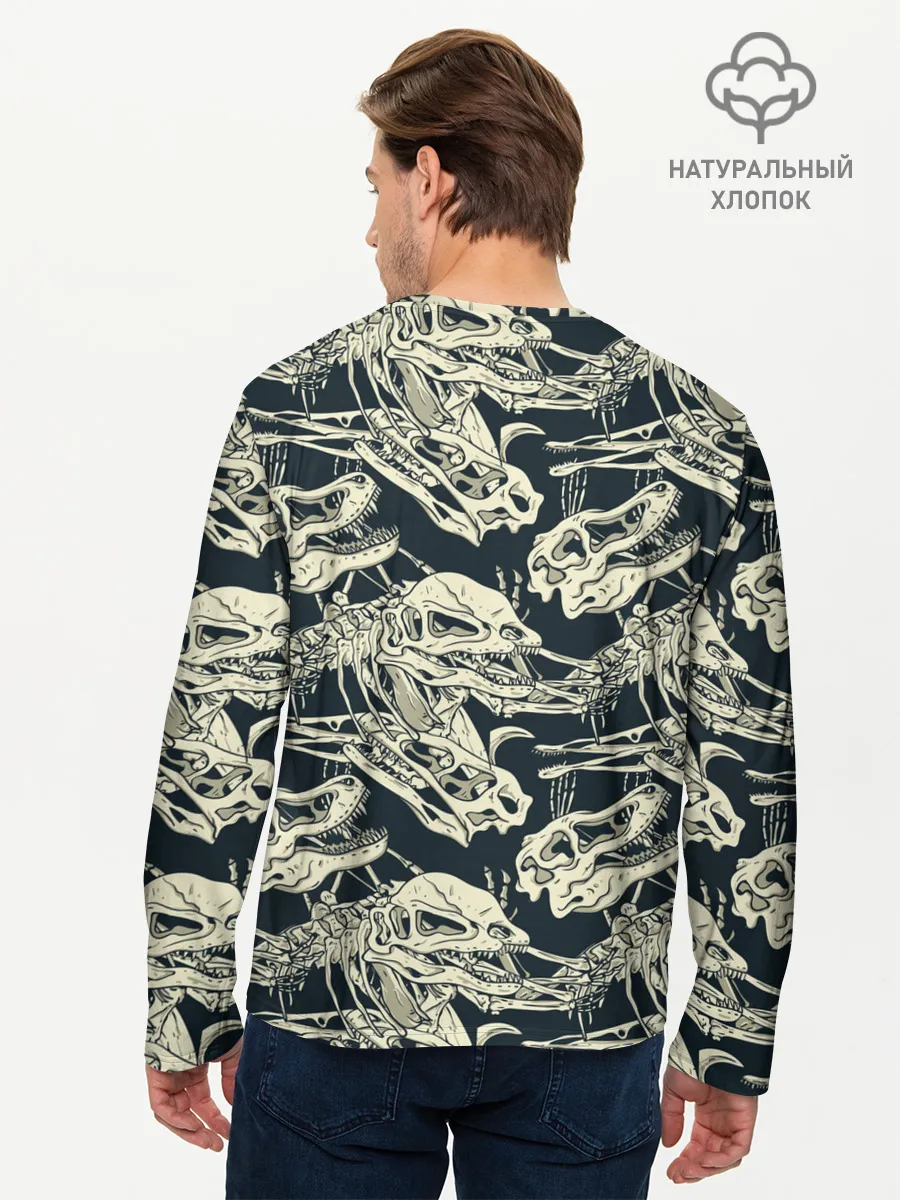 Мужской лонгслив базовый / Черепа динозавров