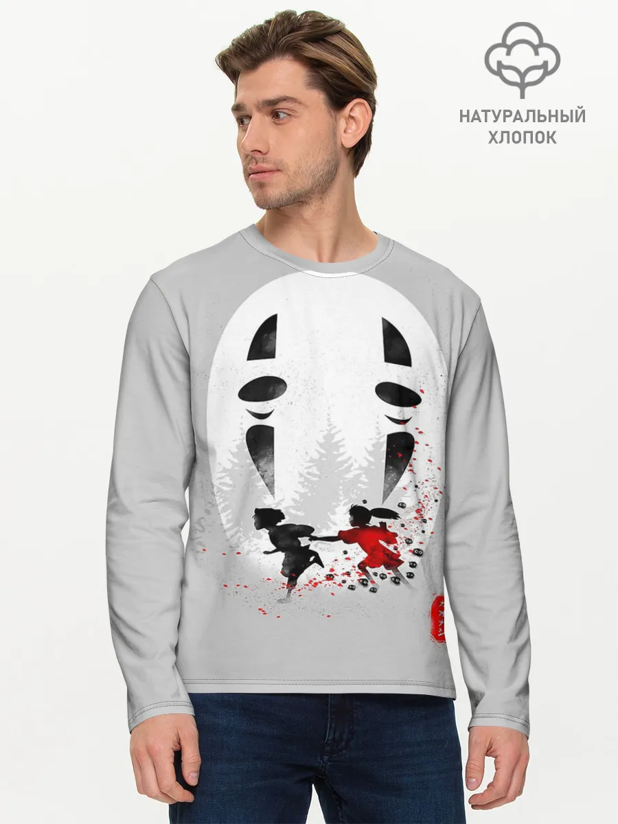 Мужской лонгслив базовый / Тихиро и Хаку убегают