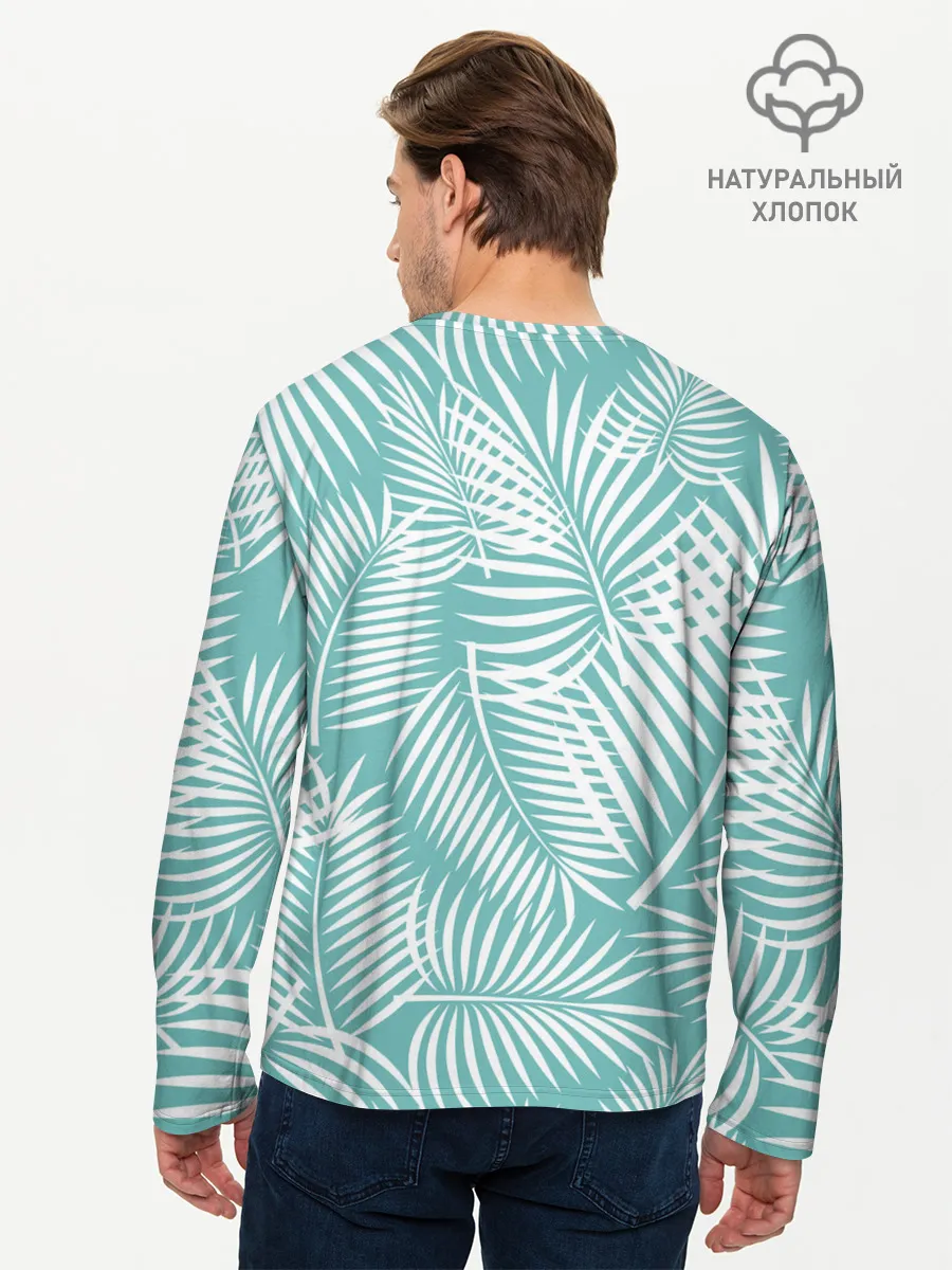 Мужской лонгслив базовый / Листья Пальмы
