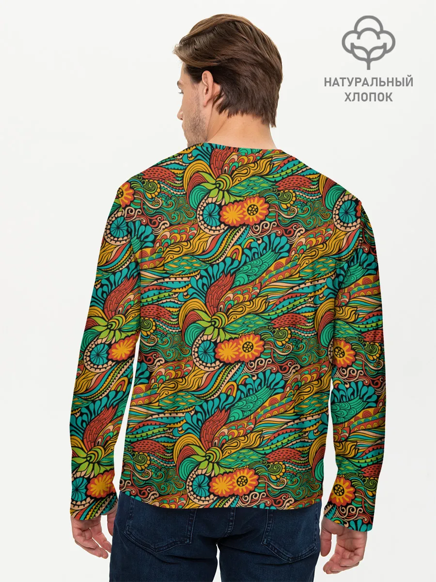 Мужской лонгслив базовый / Floral Ornament
