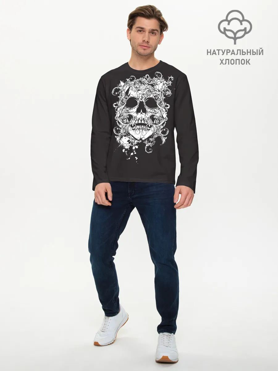 Мужской лонгслив базовый / Череп