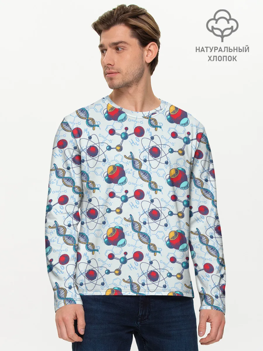 Мужской лонгслив базовый / Science art