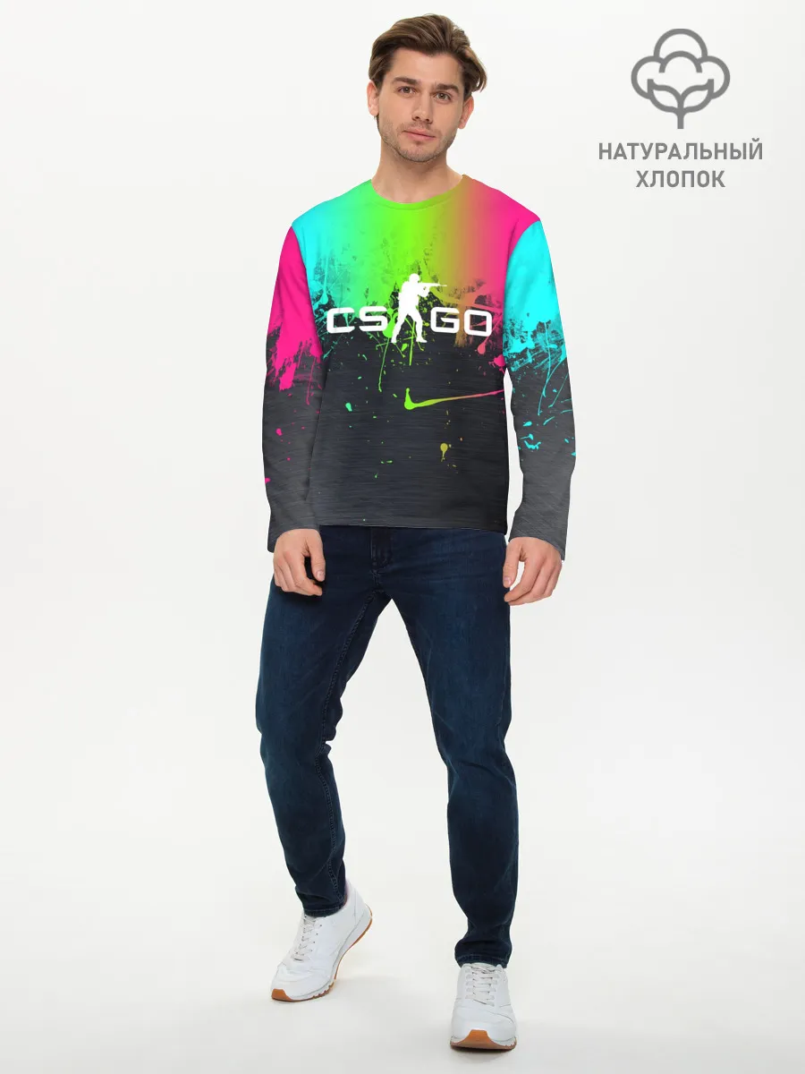 Мужской лонгслив базовый / Фосфор CS:Go