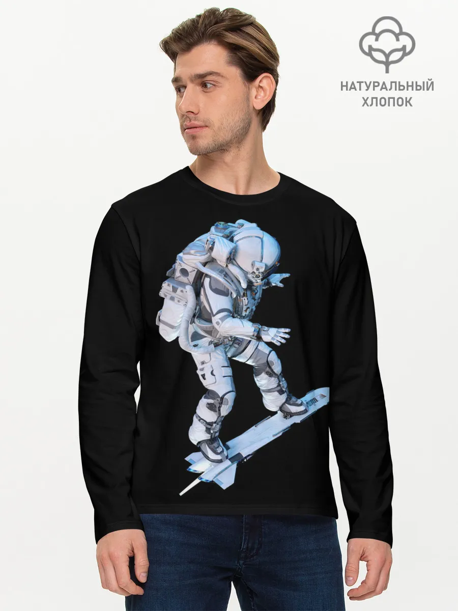 Мужской лонгслив базовый / Космонавт