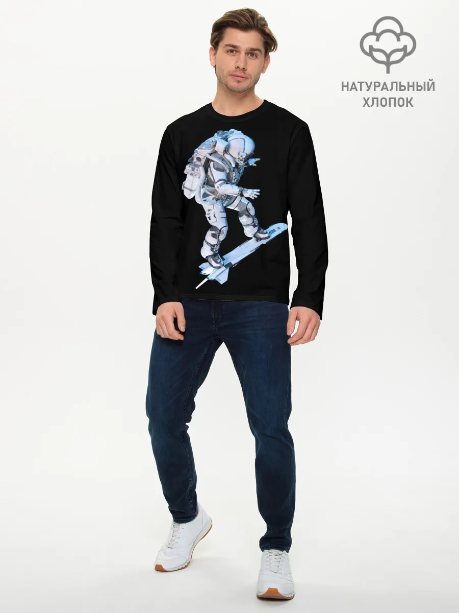 Мужской лонгслив базовый / Космонавт