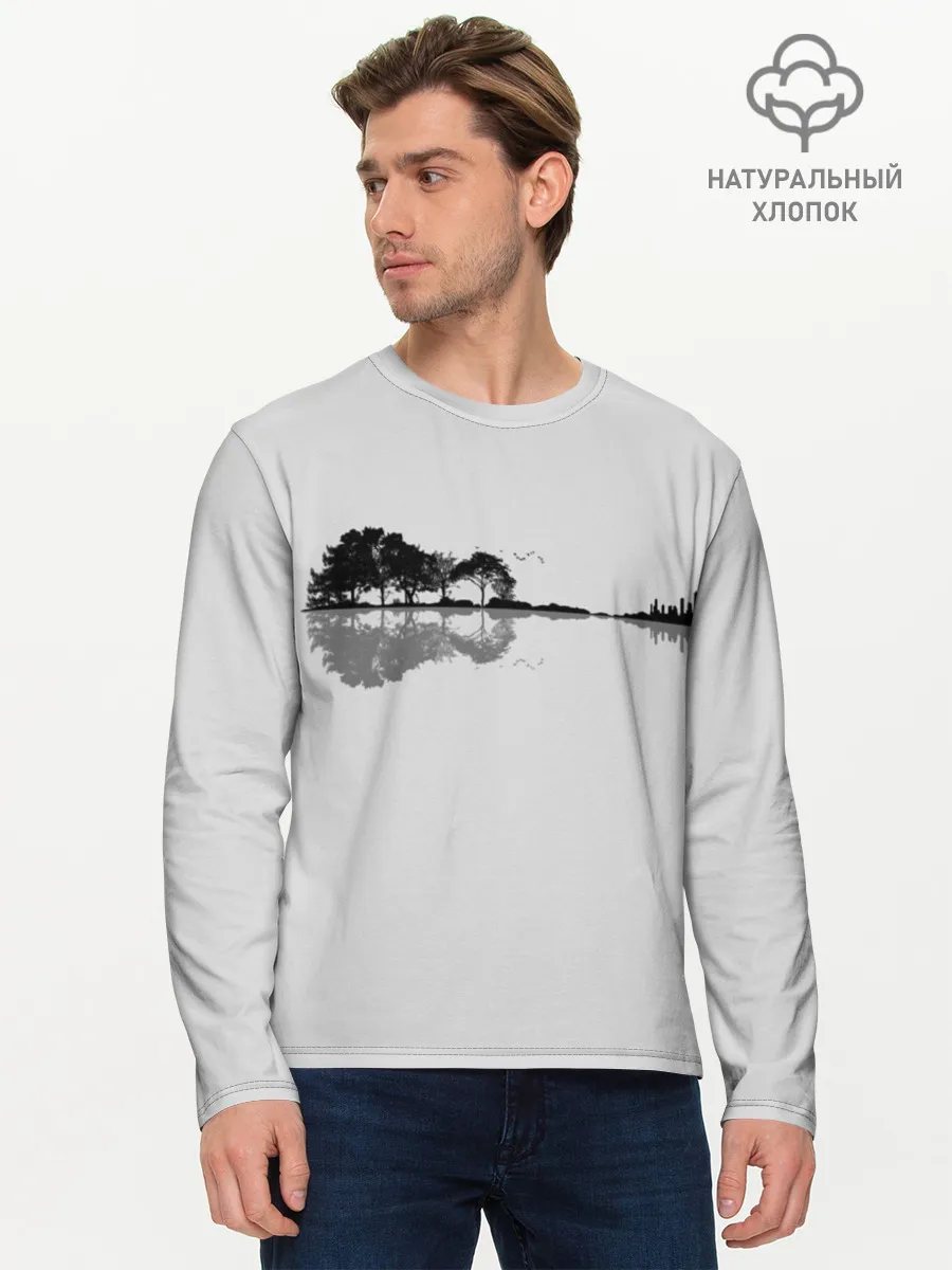 Мужской лонгслив базовый / Nature Guitar