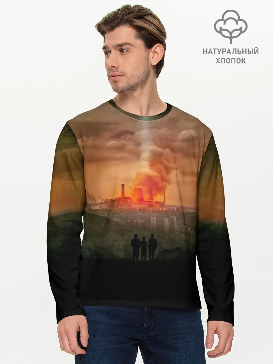 Мужской лонгслив базовый / Чернобыль 9