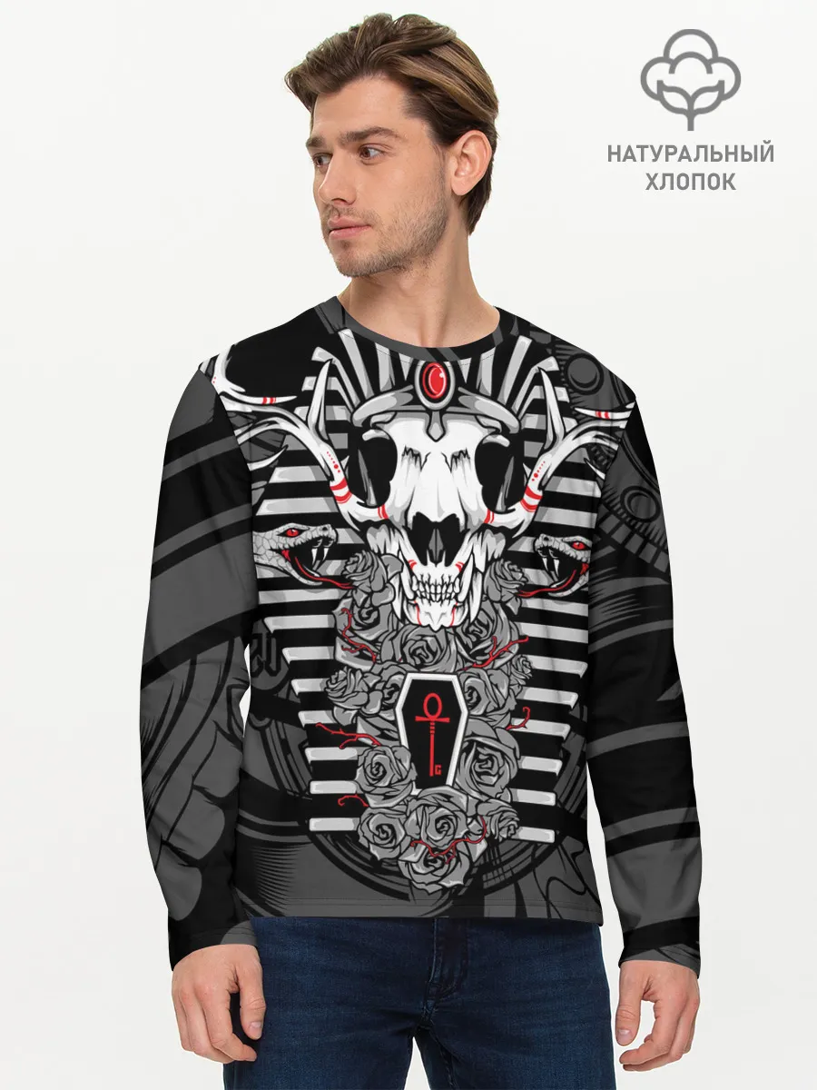 Мужской лонгслив базовый / Anubis - dead god