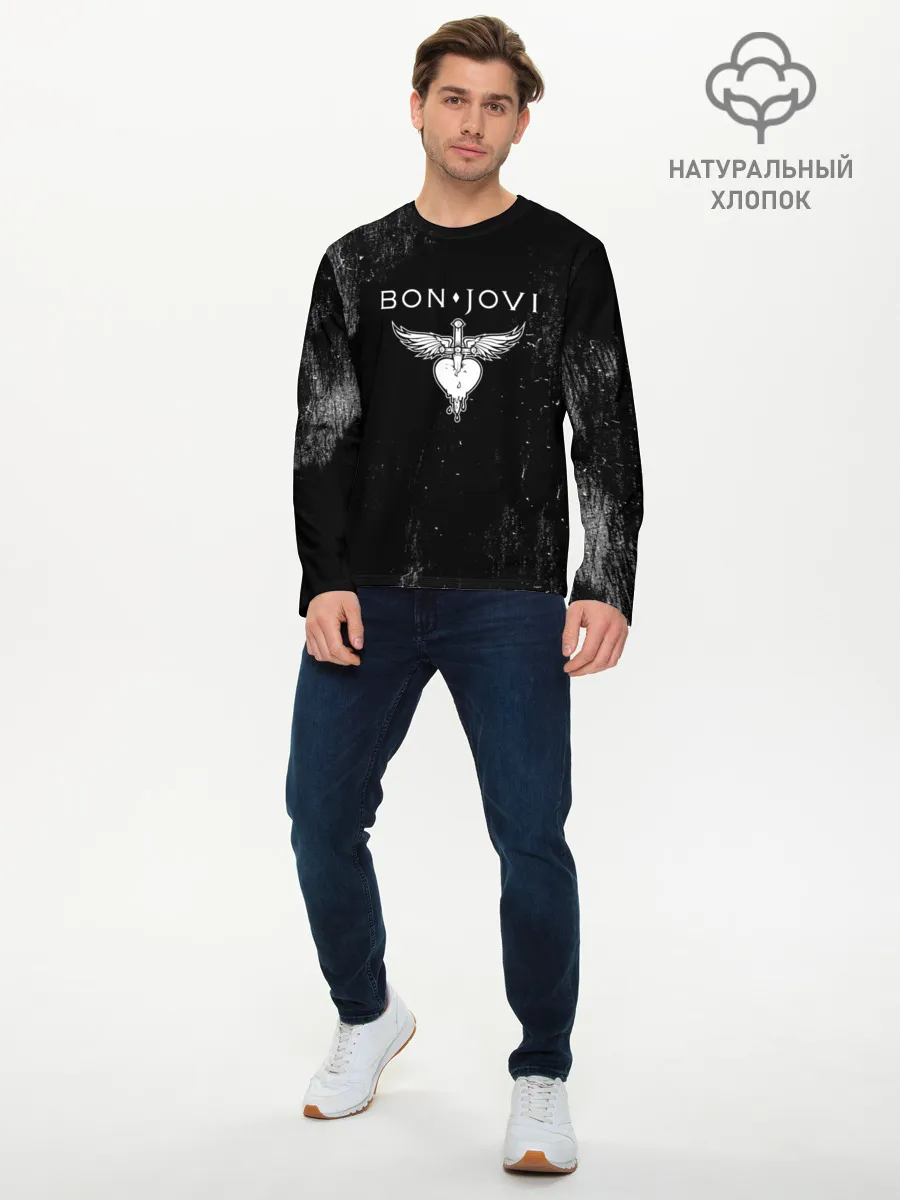 Мужской лонгслив базовый / Bon Jovi
