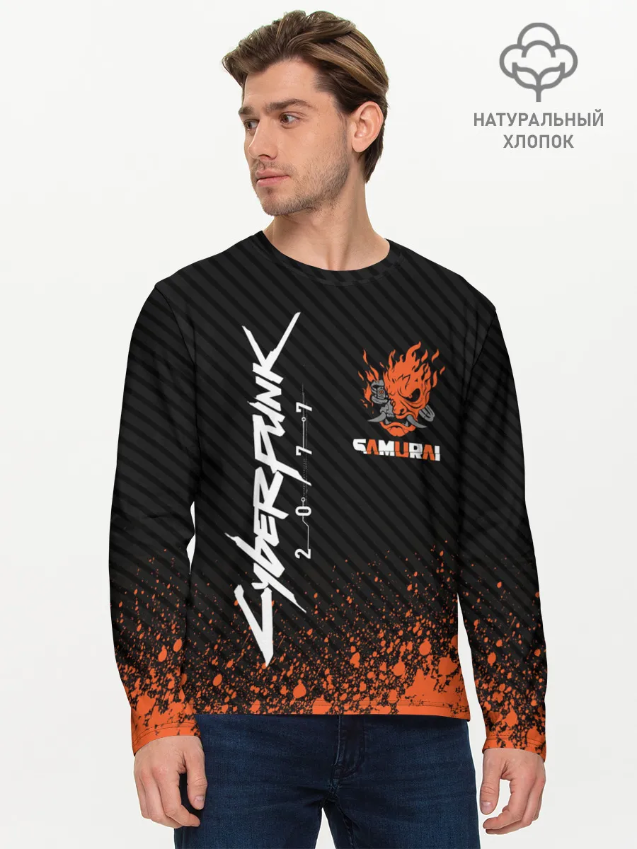 Мужской лонгслив базовый / Cyberpunk 2077