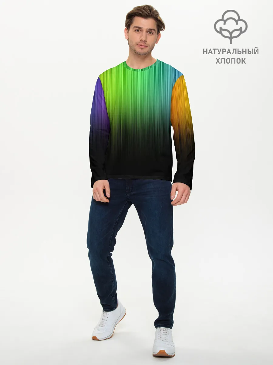 Мужской лонгслив базовый / Неоновый Свет