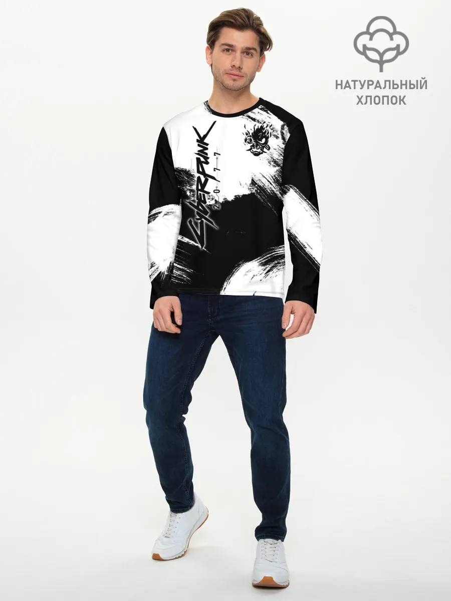 Мужской лонгслив базовый / Cyberpunk 2077