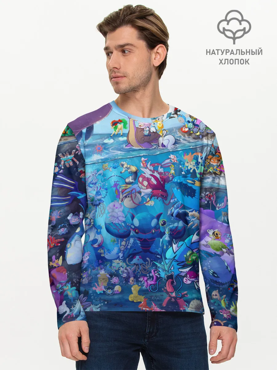 Мужской лонгслив базовый / Покемон 2000