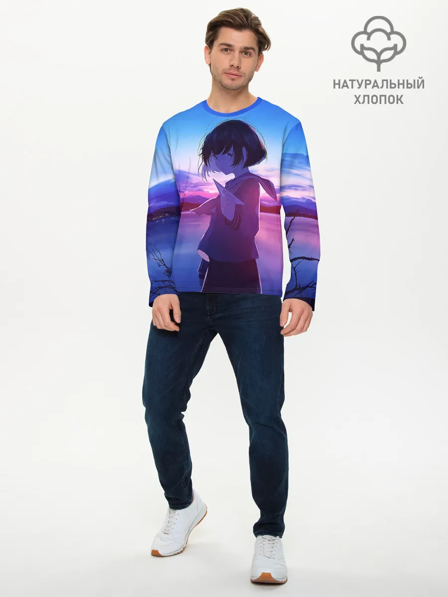 Мужской лонгслив базовый / Anime Sunset